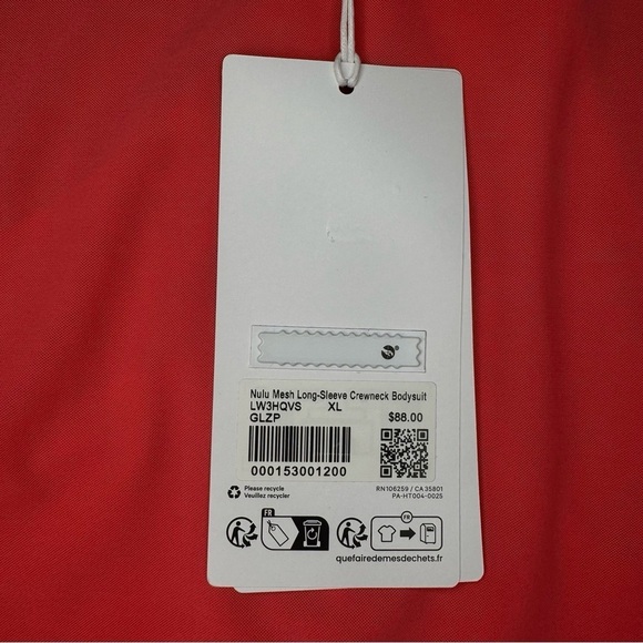 Lululemon Nulu Mesh Long Sleeve Crew Neck Bodysuit Glaze Pink Size XL NWT - Picture 12 of 14